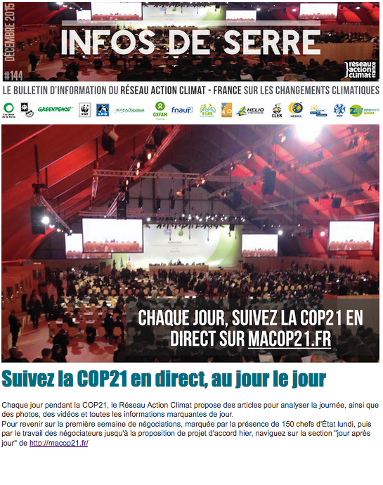 Infos de Serre #144 - Décembre 2015 Infos de Serre #144 - Décembre 2015