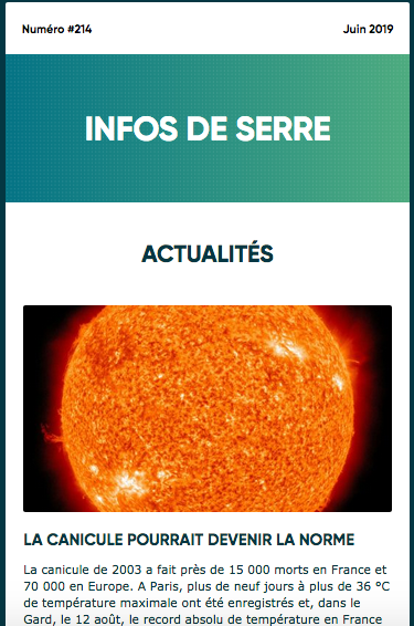 Infos de Serre #213 - Juin 2019 - 2 Infos de Serre #213 - Juin 2019 - 2
