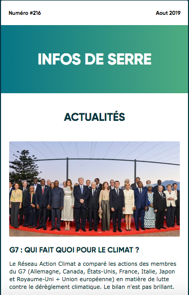 Infos de Serre #216 - Aout 2019 Infos de Serre #216 - Aout 2019