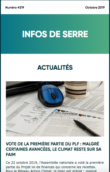 Infos de Serre #219 - Oct 2019 Infos de Serre #219 - Oct 2019