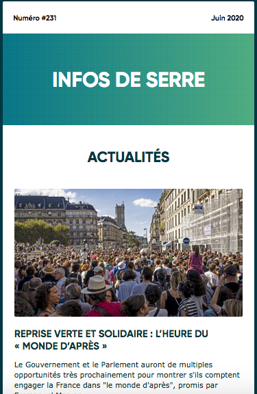 Infos de Serre #231 - Juin 2020 Infos de Serre #231 - Juin 2020