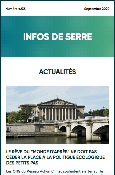 Infos de Serre #235 - Sept 2020 Infos de Serre #235 - Sept 2020
